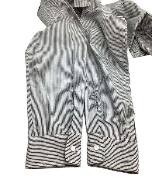nanamica（ナナミカ）nanamica (ナナミカ) Regular Collar Stripe Wind Shirt ブラック×ホワイト サイズ:XSの古着・服飾アイテム