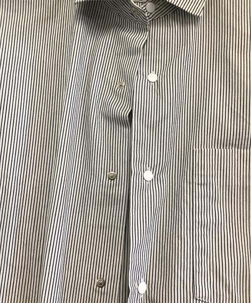 nanamica（ナナミカ）nanamica (ナナミカ) Regular Collar Stripe Wind Shirt ブラック×ホワイト サイズ:XSの古着・服飾アイテム