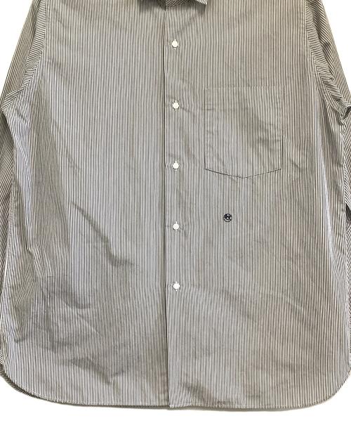 nanamica（ナナミカ）nanamica (ナナミカ) Regular Collar Stripe Wind Shirt ブラック×ホワイト サイズ:XSの古着・服飾アイテム