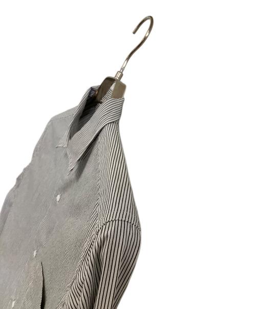 nanamica（ナナミカ）nanamica (ナナミカ) Regular Collar Stripe Wind Shirt ブラック×ホワイト サイズ:XSの古着・服飾アイテム