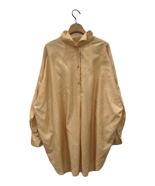 VERMEIL par iena（ヴェルメイユ パー イエナ）VERMEIL par iena (ヴェルメイユ パー イエナ) スタンドカラーオーバーブラウス ベージュ サイズ:-の古着・服飾アイテム