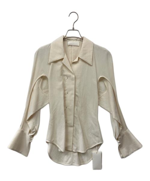 Mame Kurogouchi（マメクロゴウチ）mame kurogouchi (マメクロゴウチ) Viscose Hemp Round Shirt ベージュ サイズ:1の古着・服飾アイテム