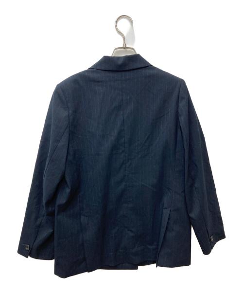 Spick and Span（スピックアンドスパン）Spick and Span (スピックアンドスパン) T/Rピンストライプピークドジャケット 24010200201010 ネイビー サイズ:36の古着・服飾アイテム