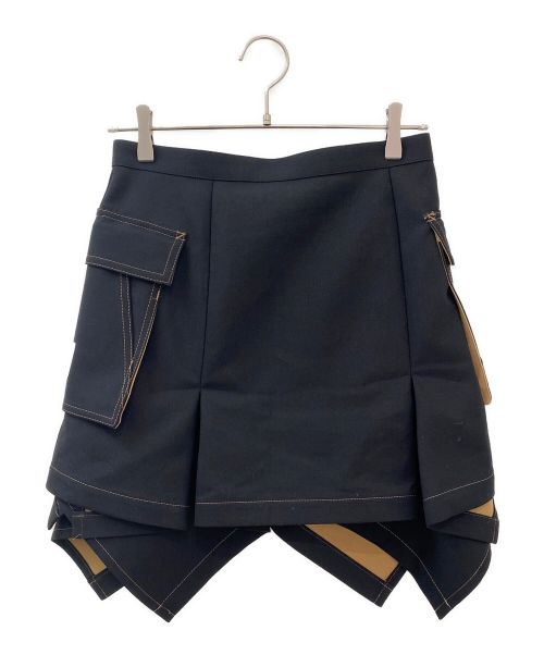sacai（サカイ）sacai (サカイ) CarHartt (カーハート) WIP Suiting Bonding Skirt ブラック サイズ:1の古着・服飾アイテム