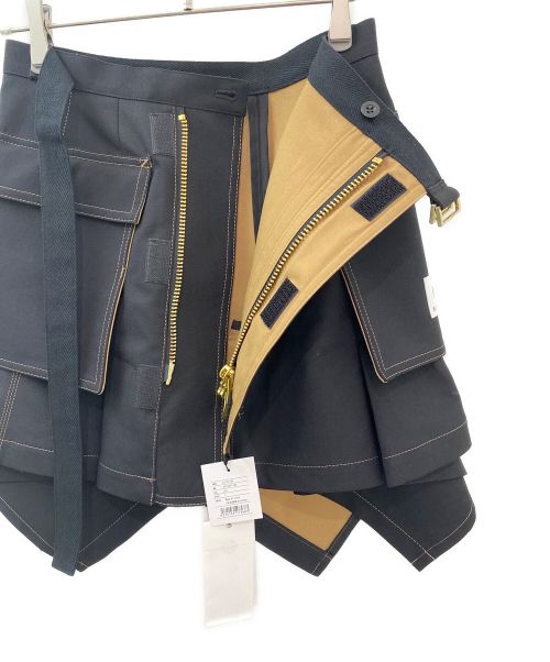 sacai（サカイ）sacai (サカイ) CarHartt (カーハート) WIP Suiting Bonding Skirt ブラック サイズ:1の古着・服飾アイテム