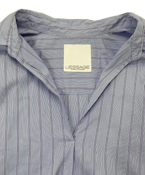 journal standard L'essage（ジャーナルスタンダード レサージュ）journal standard L'essage (ジャーナルスタンダード レサージュ) TCタイプライターシャツワンピース ブルー サイズ:サイズ表記なしの古着・服飾アイテム