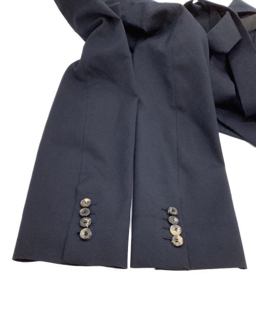 DRIES VAN NOTEN（ドリスヴァンノッテン）DRIES VAN NOTEN (ドリスヴァンノッテン) ノーカラーベルテッドジャケット ネイビー サイズ:34の古着・服飾アイテム