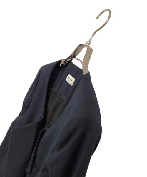 DRIES VAN NOTEN（ドリスヴァンノッテン）DRIES VAN NOTEN (ドリスヴァンノッテン) ノーカラーベルテッドジャケット ネイビー サイズ:34の古着・服飾アイテム