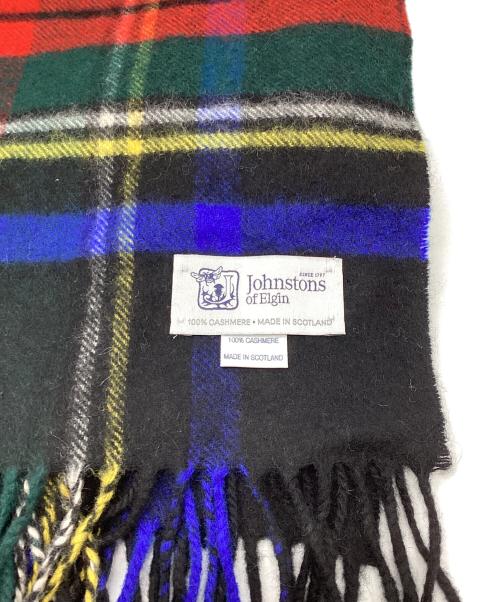 JOHNSTONS OF ELGIN（ジョンストンズオブエルガン）JOHNSTONS OF ELGIN (ジョンストンズオブエルガン) 大判カシミヤチェックマフラー レッド×グリーンの古着・服飾アイテム