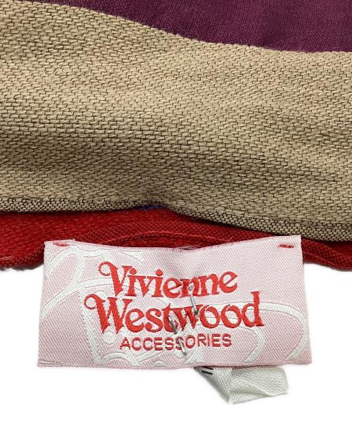Vivienne Westwood（ヴィヴィアンウエストウッド）Vivienne Westwood (ヴィヴィアンウエストウッド) ストール レッド×ブルーの古着・服飾アイテム