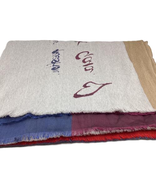 Vivienne Westwood（ヴィヴィアンウエストウッド）Vivienne Westwood (ヴィヴィアンウエストウッド) ストール レッド×ブルーの古着・服飾アイテム