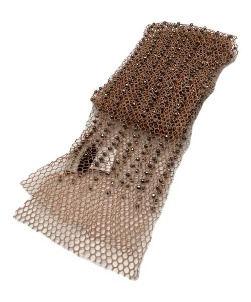 DRIES VAN NOTEN（ドリスヴァンノッテン）DRIES VAN NOTEN (ドリスヴァンノッテン) ビジュー付ストール ピンクの古着・服飾アイテム