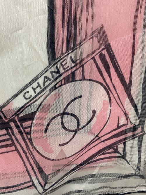 CHANEL（シャネル）CHANEL (シャネル) スカーフ ピンク×ホワイトの古着・服飾アイテム