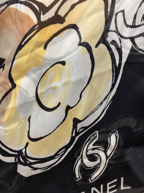 CHANEL（シャネル）CHANEL (シャネル) ココマークシルクスカーフ ブラック×ホワイトの古着・服飾アイテム