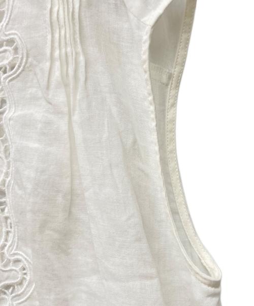 IENA（イエナ）IENA (イエナ) エンブロイダリーノースリーブブラウス ホワイト サイズ:-の古着・服飾アイテム