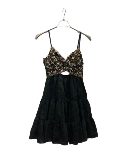 Sandro（サンドロ）Sandro (サンドロ) アイレットレースミニドレス ブラック サイズ:SIZE34の古着・服飾アイテム