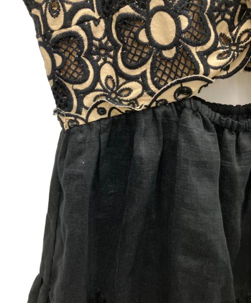 Sandro（サンドロ）Sandro (サンドロ) アイレットレースミニドレス ブラック サイズ:SIZE34の古着・服飾アイテム