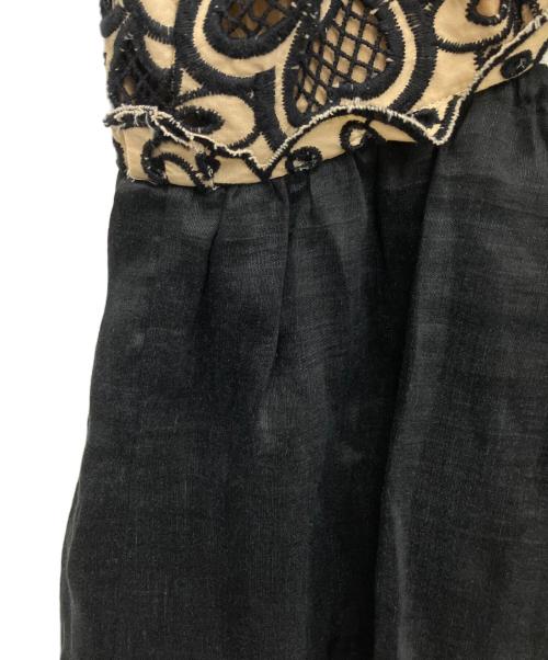 Sandro（サンドロ）Sandro (サンドロ) アイレットレースミニドレス ブラック サイズ:SIZE34の古着・服飾アイテム