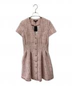 majeマージュ）の古着「ツイードミニドレス」｜ピンク
