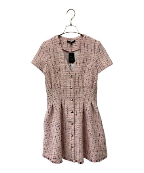 maje（マージュ）maje (マージュ) ツイードミニドレス ピンク サイズ:34の古着・服飾アイテム