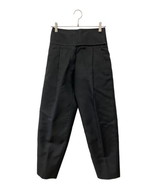 JIL SANDER（ジルサンダー）JIL SANDER (ジルサンダー) ハイウエストタックパンツ ブラック サイズ:32の古着・服飾アイテム