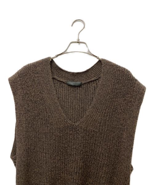 Noble（ノーブル）Noble (ノーブル) ウールペーパーヤーン片畦ニットベスト 24-080-240-8300-3-0 ブラウン サイズ:表記なしの古着・服飾アイテム
