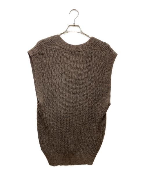 Noble（ノーブル）Noble (ノーブル) ウールペーパーヤーン片畦ニットベスト 24-080-240-8300-3-0 ブラウン サイズ:表記なしの古着・服飾アイテム