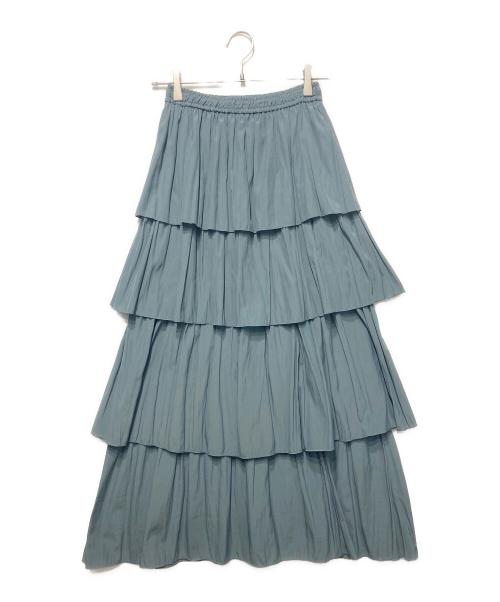 Noble（ノーブル）Noble (ノーブル) ペタルフリル ナローティアードスカート ブルー サイズ:Freeの古着・服飾アイテム