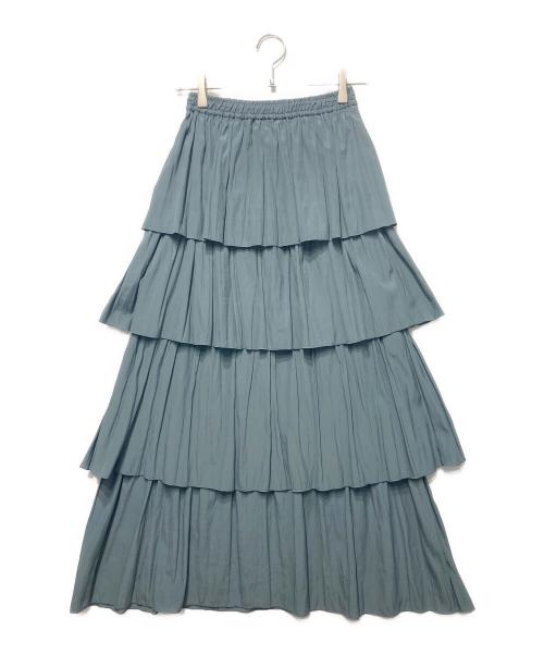 Noble（ノーブル）Noble (ノーブル) ペタルフリル ナローティアードスカート ブルー サイズ:Freeの古着・服飾アイテム