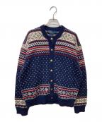POLO RALPH LAURENポロ・ラルフローレン）の古着「ノルディック柄丸首カーディガン KR-RL-HW3740」｜ネイビー