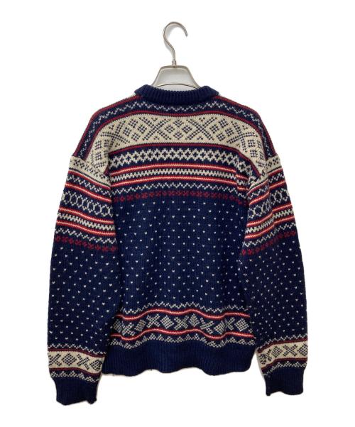 POLO RALPH LAUREN（ポロ・ラルフローレン）POLO RALPH LAUREN (ポロ・ラルフローレン) ノルディック柄丸首カーディガン KR-RL-HW3740 ネイビー サイズ:3Lの古着・服飾アイテム
