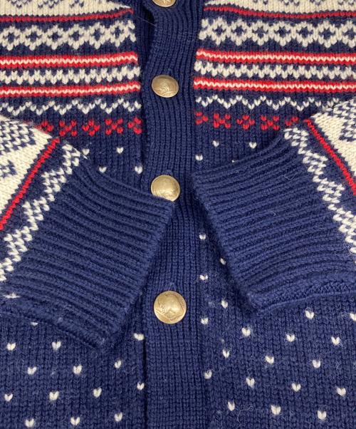 POLO RALPH LAUREN（ポロ・ラルフローレン）POLO RALPH LAUREN (ポロ・ラルフローレン) ノルディック柄丸首カーディガン KR-RL-HW3740 ネイビー サイズ:3Lの古着・服飾アイテム