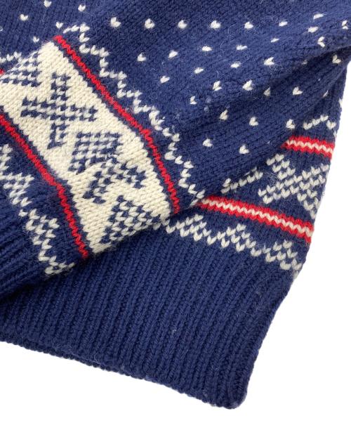 POLO RALPH LAUREN（ポロ・ラルフローレン）POLO RALPH LAUREN (ポロ・ラルフローレン) ノルディック柄丸首カーディガン KR-RL-HW3740 ネイビー サイズ:3Lの古着・服飾アイテム