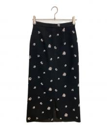 Bluelea（ブルレア）の古着「Original embroidery tweed skirt」｜ブラック
