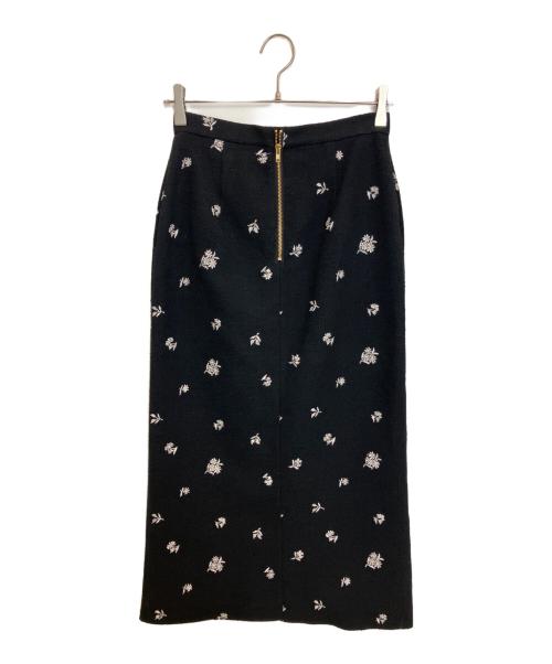 Bluelea（ブルレア）Bluelea (ブルレア) Original embroidery tweed skirt ブラック サイズ:38の古着・服飾アイテム