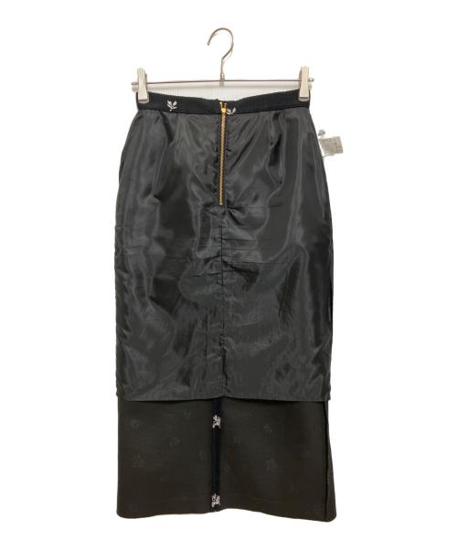 Bluelea（ブルレア）Bluelea (ブルレア) Original embroidery tweed skirt ブラック サイズ:38の古着・服飾アイテム