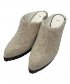 HYKE×toshinosuke takegaharaハイク×トシノスケ タケガハラ）の古着「ミュール　MULES-wool felt」｜ベージュ