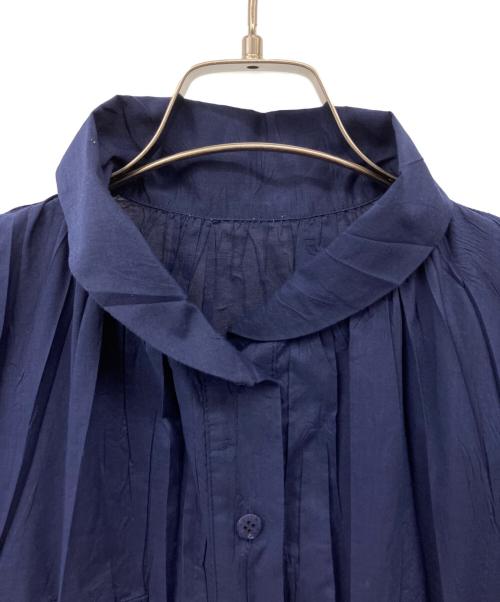 PLEATS PLEASE（プリーツプリーズ）PLEATS PLEASE (プリーツプリーズ) シワプリーツシャツワンピース ネイビー サイズ:3の古着・服飾アイテム