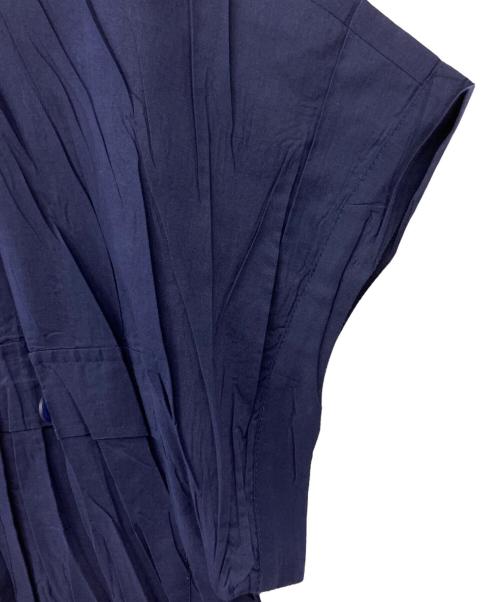 PLEATS PLEASE（プリーツプリーズ）PLEATS PLEASE (プリーツプリーズ) シワプリーツシャツワンピース ネイビー サイズ:3の古着・服飾アイテム