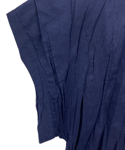 PLEATS PLEASE（プリーツプリーズ）PLEATS PLEASE (プリーツプリーズ) シワプリーツシャツワンピース ネイビー サイズ:3の古着・服飾アイテム