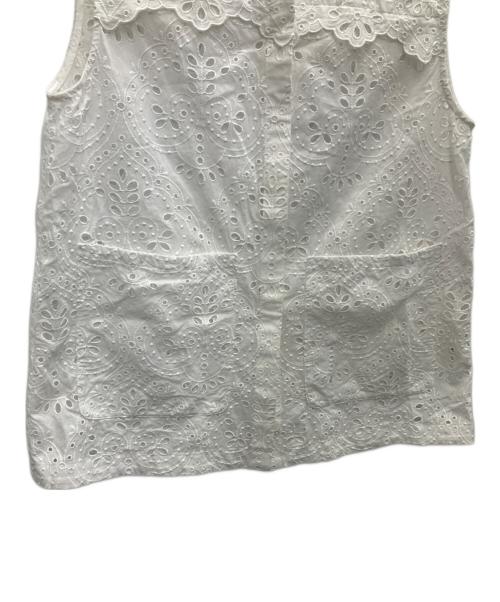 BALLSEY（ボールジィ）BALLSEY (ボールジィ) ダマスクスレースエンブロイダリー クルーネックジレ ホワイト サイズ:SIZE36の古着・服飾アイテム