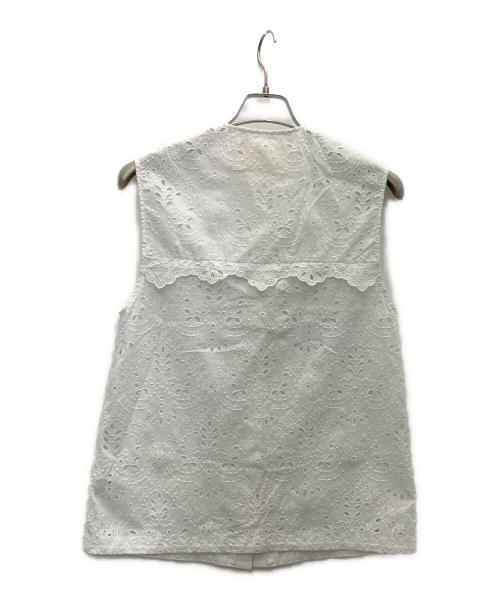 BALLSEY（ボールジィ）BALLSEY (ボールジィ) ダマスクスレースエンブロイダリー クルーネックジレ ホワイト サイズ:SIZE36の古着・服飾アイテム