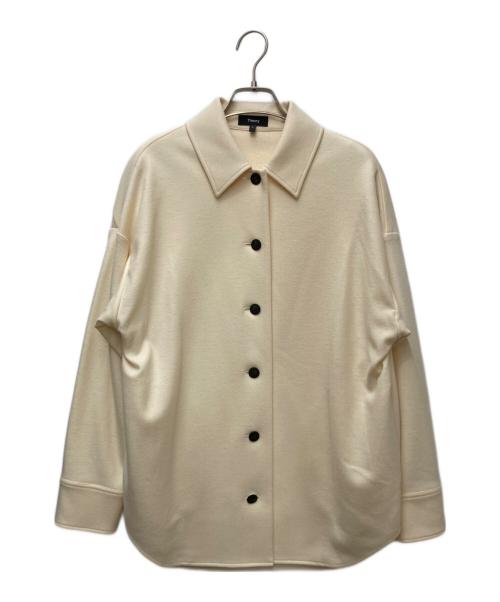 theory（セオリー）theory (セオリー) NEW SMOOTH JERSEY/OS SHIRT JACKET　1308227 アイボリー サイズ:Pの古着・服飾アイテム