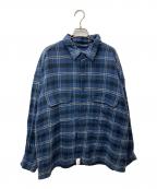 DESCENDANTディセンダント）の古着「チェックフランネルシャツ」｜ネイビー