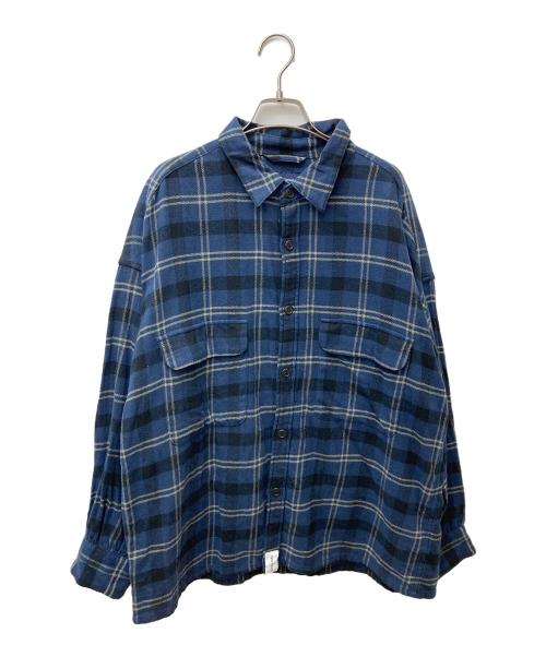 DESCENDANT（ディセンダント）DESCENDANT (ディセンダント) チェックフランネルシャツ ネイビー サイズ:2の古着・服飾アイテム