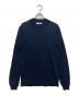 GRAN SASSO（グランサッソ）の古着「12ゲージソフトコットンソリッドモックネックニット」｜ネイビー