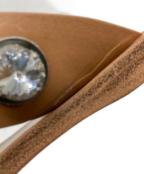 PRADA（プラダ）PRADA (プラダ) ビジュークロスサンダル キャメル サイズ:35の古着・服飾アイテム