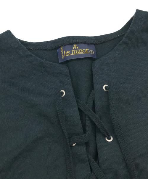Le minor（ルミノア）Le minor (ルミノア) レースアップカットソー ブラック サイズ:1の古着・服飾アイテム