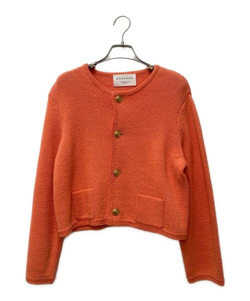 MACPHEE（マカフィー）MACPHEE (マカフィー) ハーフミラノリブ クロップドカーディガン オレンジ サイズ:S/Sの古着・服飾アイテム
