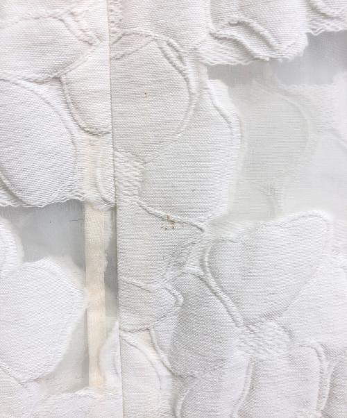 DRAWER（ドゥロワー）DRAWER (ドゥロワー) ジャカード ビッグ ブラウス ホワイト サイズ:38の古着・服飾アイテム